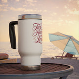 Two Hearts One Love Travel Mug, Romantic Stainless Steel Cup for Couples, Anniversary Gift for Wife or Husband, Wedding Gift, Valentine Gift