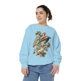 Winter Birds Graphic Sweatshirt, Vintage Woodland Pullover for Bird Lovers, Festive Nature Top, Cozy Christmas Gift for Birdwatchers