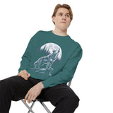 Howling Wolf Moon Sweatshirt, Mountain Forest Crewneck, Wildlife Lover Gift, Rustic Wilderness Graphic Cozy Outdoor Pullover Unisex Top