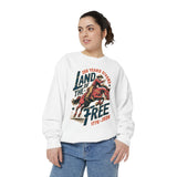 Land of the Free Comfort Colors Sweatshirt, Patriotic Cowboy Sweatshirt, Western Fourth of July Shirt, Americana Gift