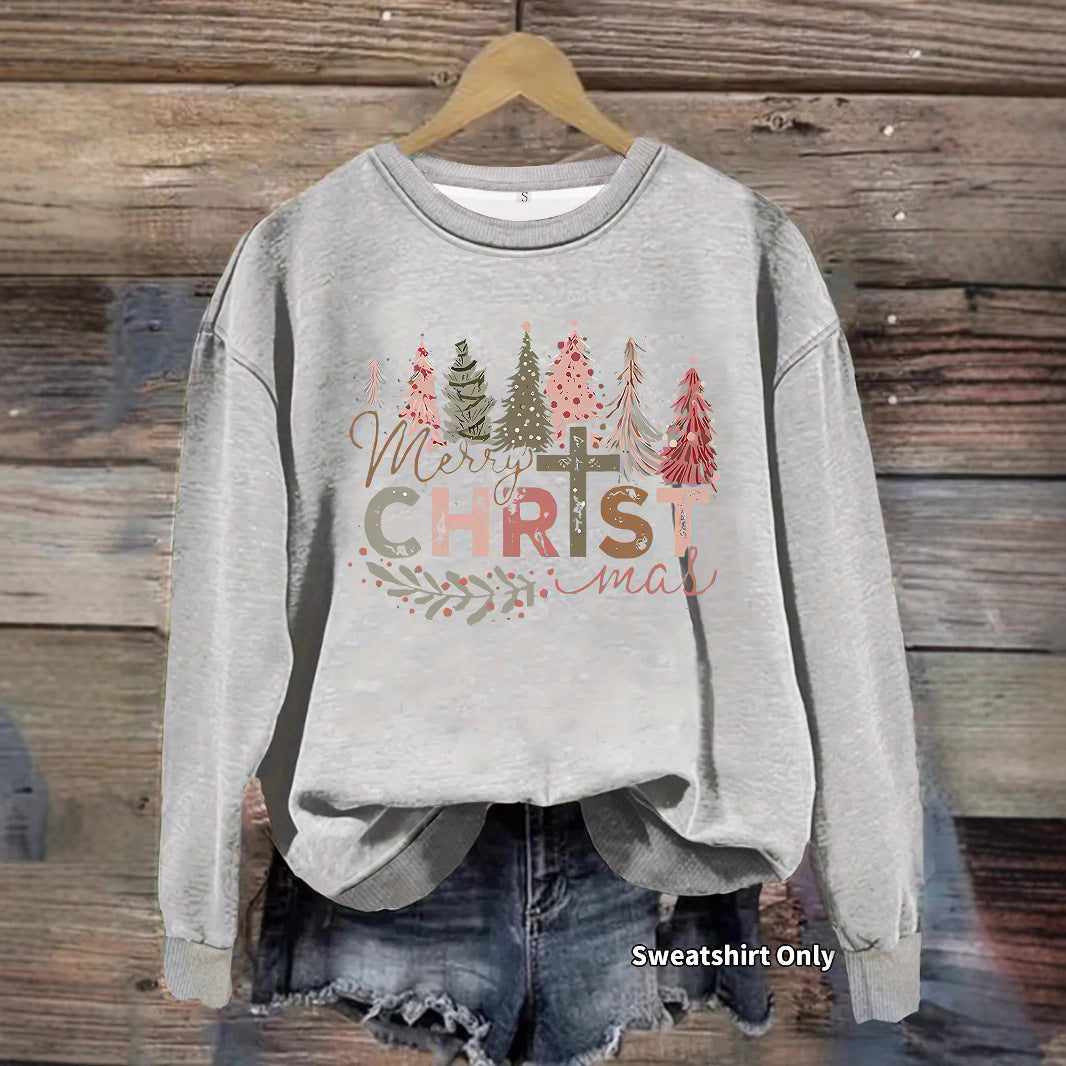 Christmas printed hoodie for women