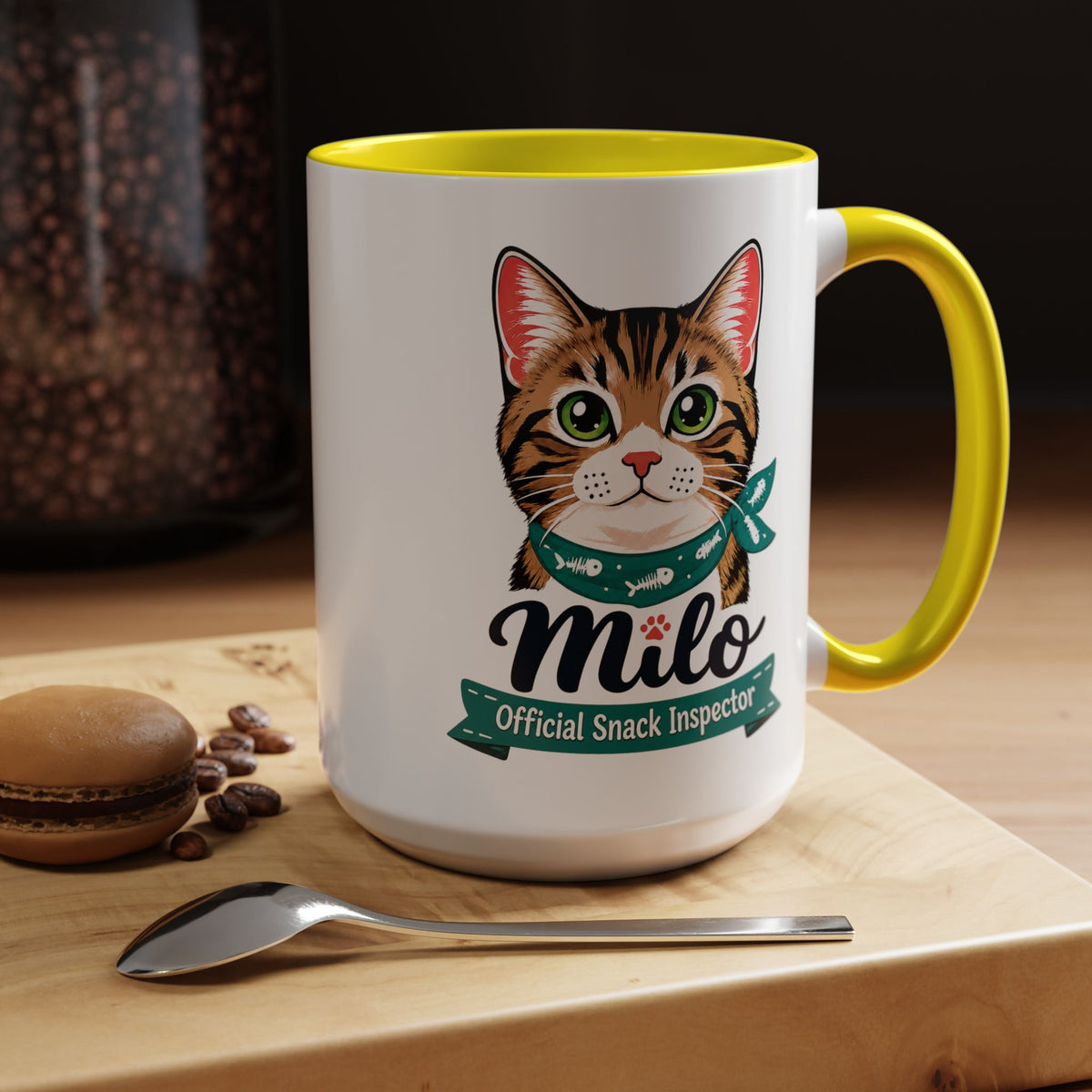 Personalized Cat Lover Mug, Custom Cat Name Coffee Cup, Official Snack Inspector Cat Mug, Funny Pet Parent Gift for Cat Owners