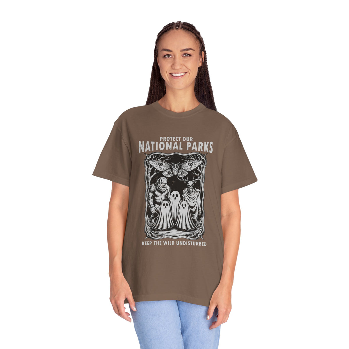 National Parks Gothic Comfort Colors Shirt, Protect Our National Parks Graphic Tee, Cryptid Nature Lover Shirt, Spooky Outdoor Apparel