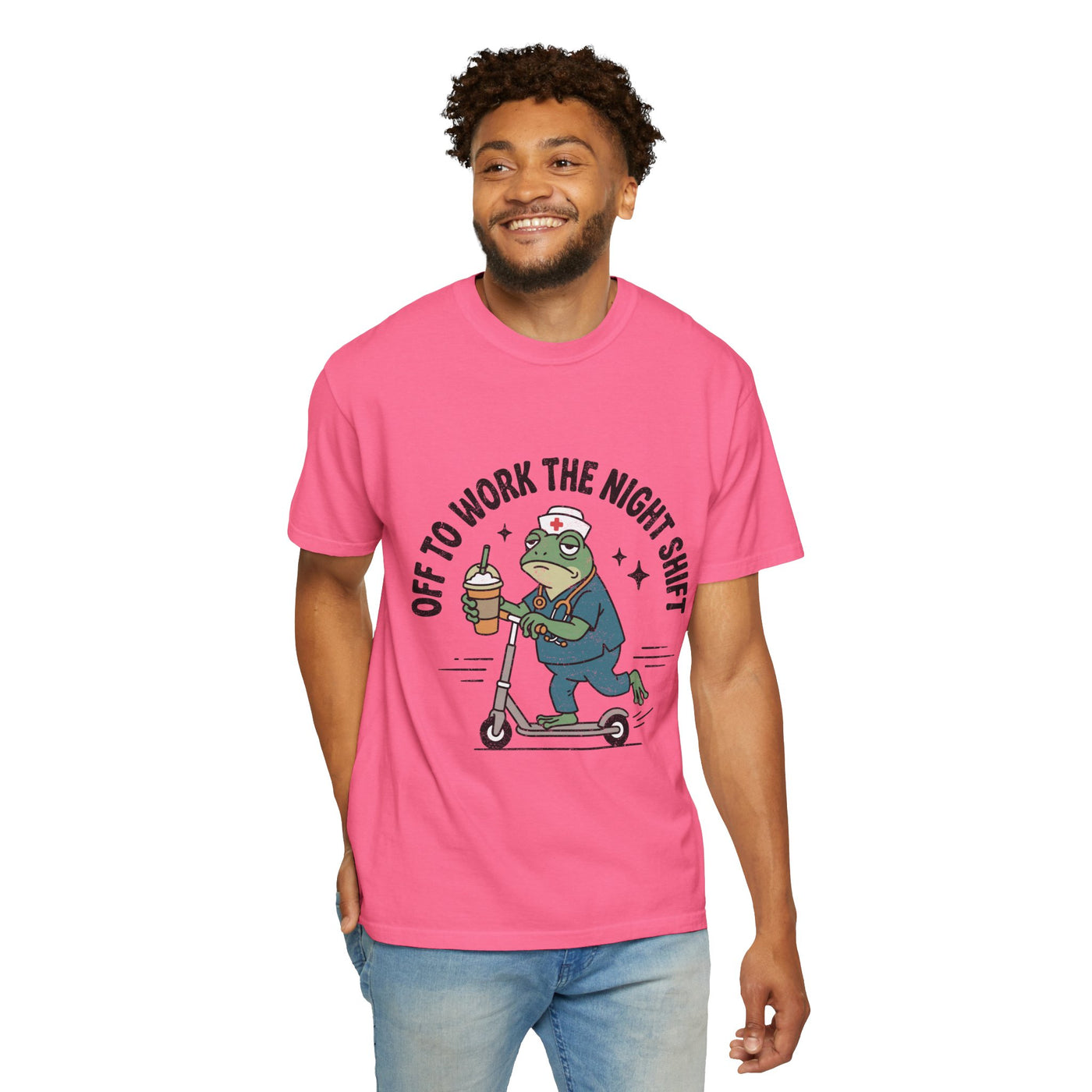 Night Shift Nurse Comfort Colors Shirt, Funny Nurse Frog Tee, Healthcare Worker Gift, RN CNA Nursing School Graduate Shirt