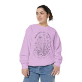 Rooted in Grace Comfort Colors Sweatshirt, Christian Floral Cross Sweatshirt, Faith Based Gift for Women, Inspirational Crewneck