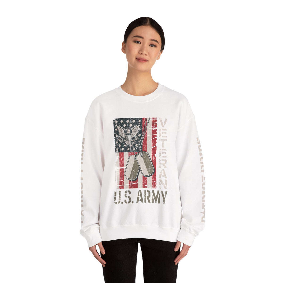 US Army Sweatshirt, Vintage Military Pullover, American Flag Army Top, Veteran Gift, Patriotic Military Clothing, Army Family Gift