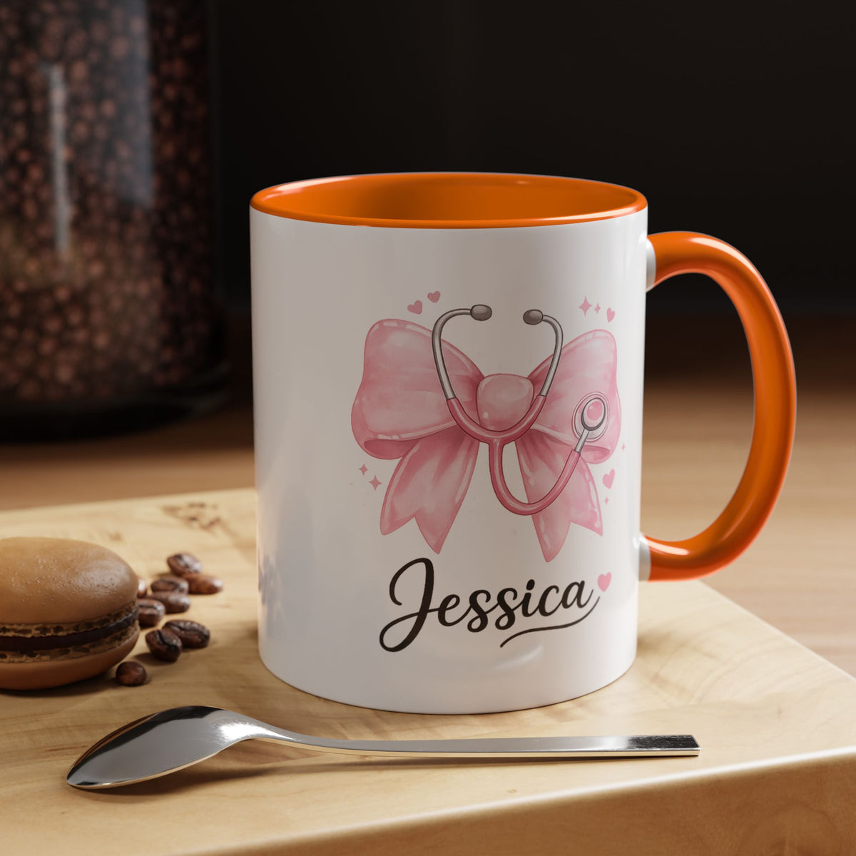 Personalized Nurse Mug, Custom Nurse Name Coffee Mug, Pink Stethoscope Gift, RN Appreciation Gift, Nurse Graduation Cup