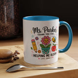 Personalized Teacher Appreciation Mug, Custom Teacher Thank You Coffee Mug, Helping Me Bloom Gift, End of School Year Teacher Gift