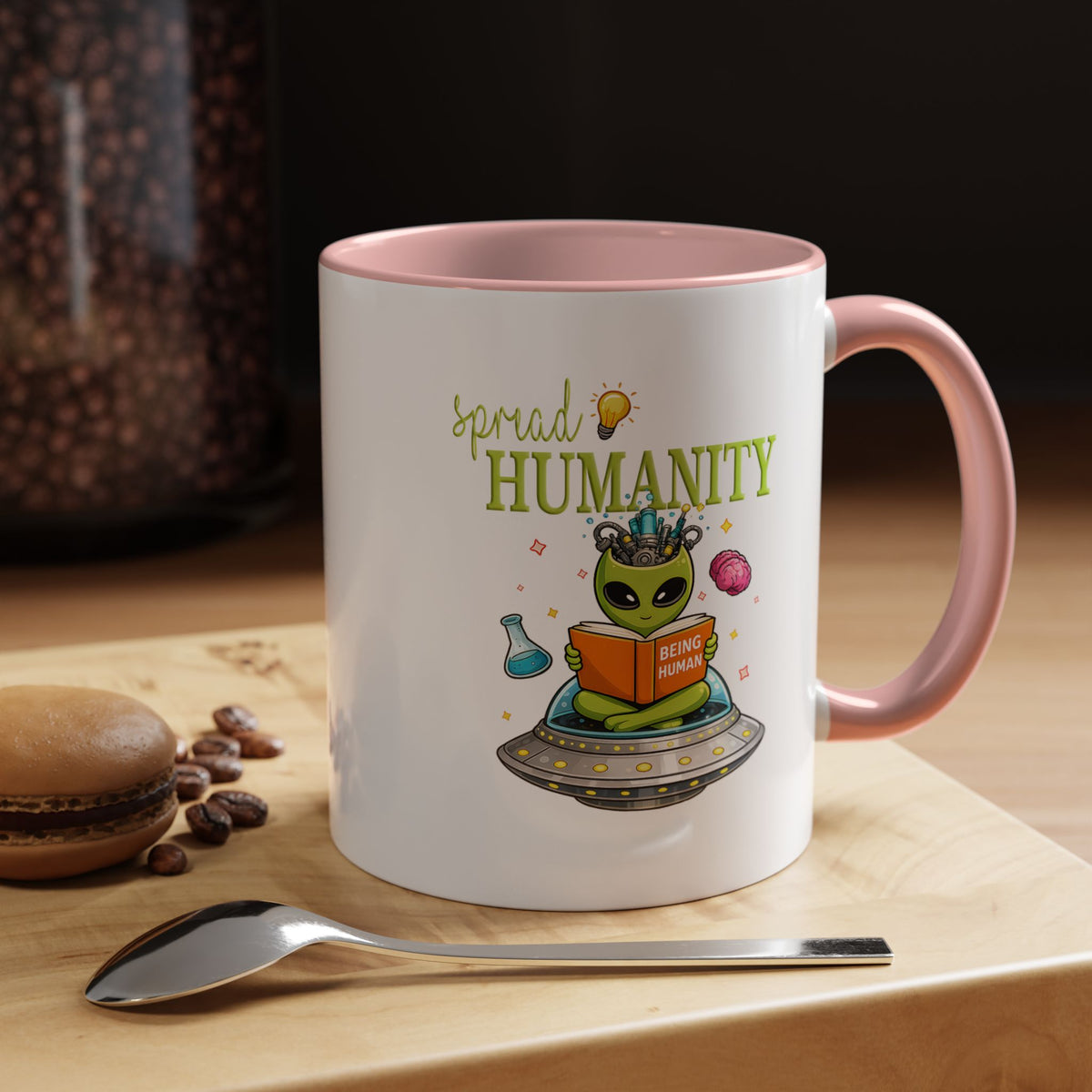 Funny Alien Mug, Being Human Is Weird Coffee Mug, Nerdy Sci-Fi Humor Cup, Alien Lover Gift