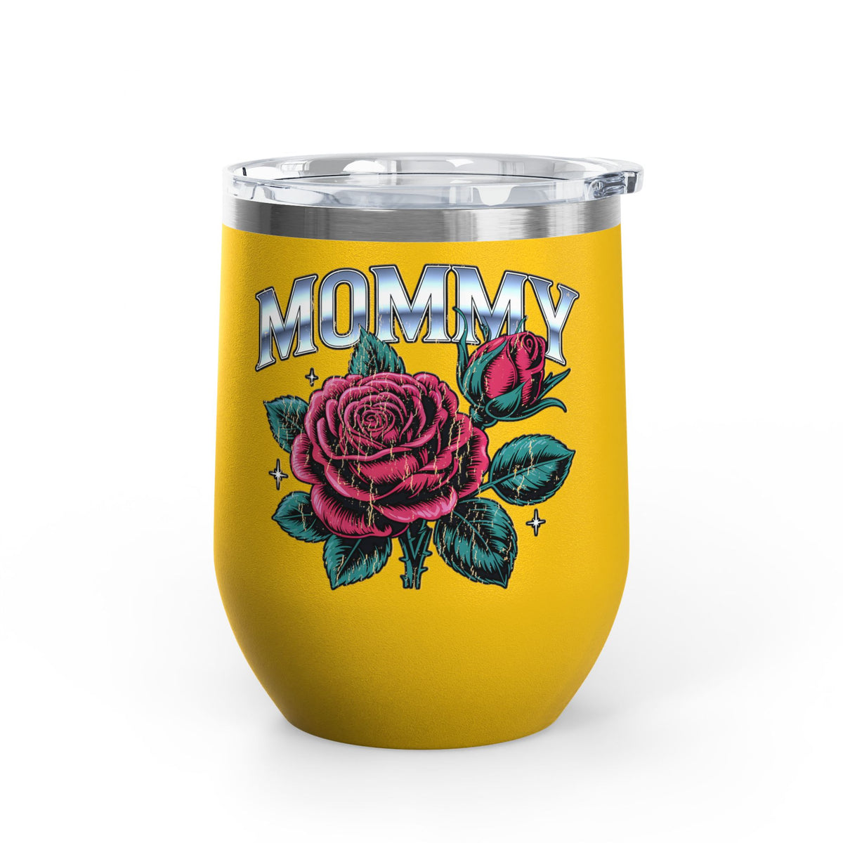 Mommy Rose Wine Tumbler, Pink Floral Cup, Mother's Day Gift for Mom, Birthday Present for Mama and Floral Lovers