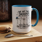 Personalized Best Dad Ever Mug, Custom Father's Day Coffee Mug with Kids Names, Funny Jackpot Dad Gift, Unique Family Keepsake Cup
