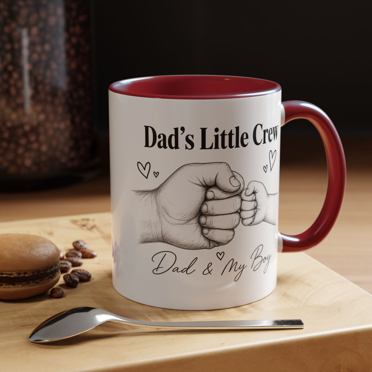Personalized Dad and Son Coffee Mug, Dad's Little Crew Mug, Father Son Bond Gift, Father's Day Mug from Son, Custom Dad Gift