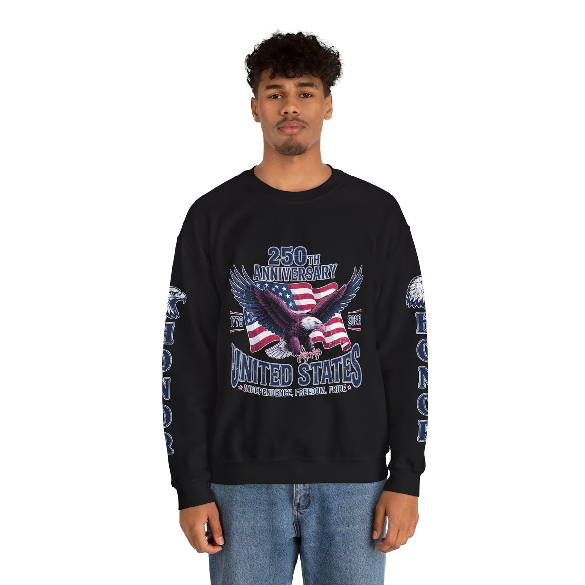 250th Anniversary Sweatshirt, United States Eagle Pullover, USA 1776 2026 Top, Independence Day Gift, Patriotic Americana Clothing