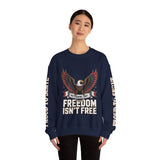 Veterans Day Sweatshirt, Freedom Isn't Free Eagle Pullover, Patriotic Military Top, Veteran Gift, American Pride, USA Clothing