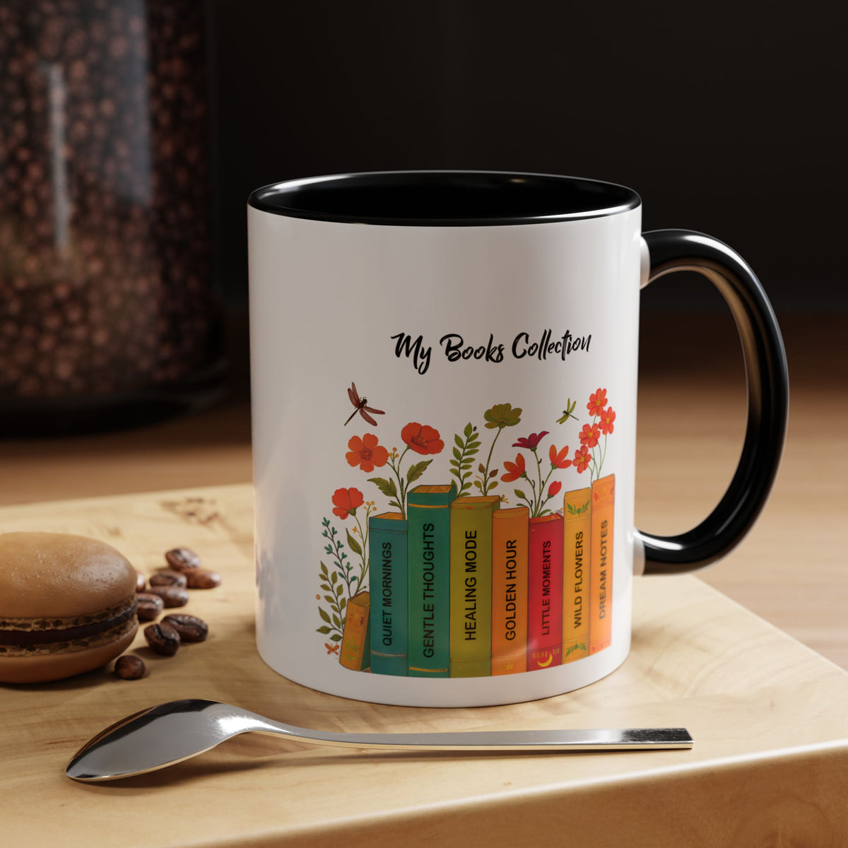 Book Lover Mug, Reading Coffee Mug, Cozy Reader Gift, Bibliophile Cup, Floral Books Mug, Bookworm Gift, Library Lover Present