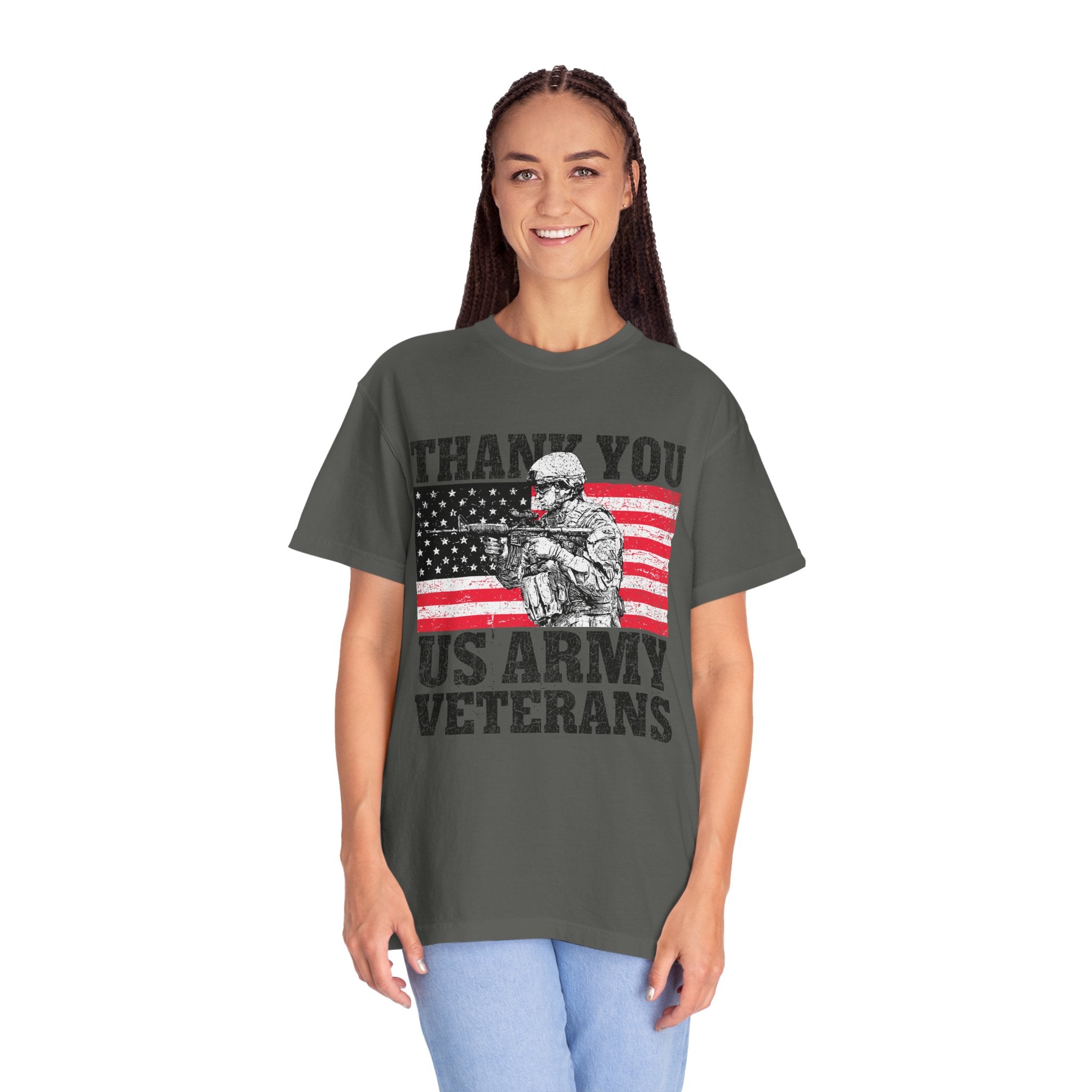 Thank You US Army Veterans Shirt, Patriotic Soldier T-Shirt, Military Appreciation Gift, American Flag Tee for Veterans Day or Retirement