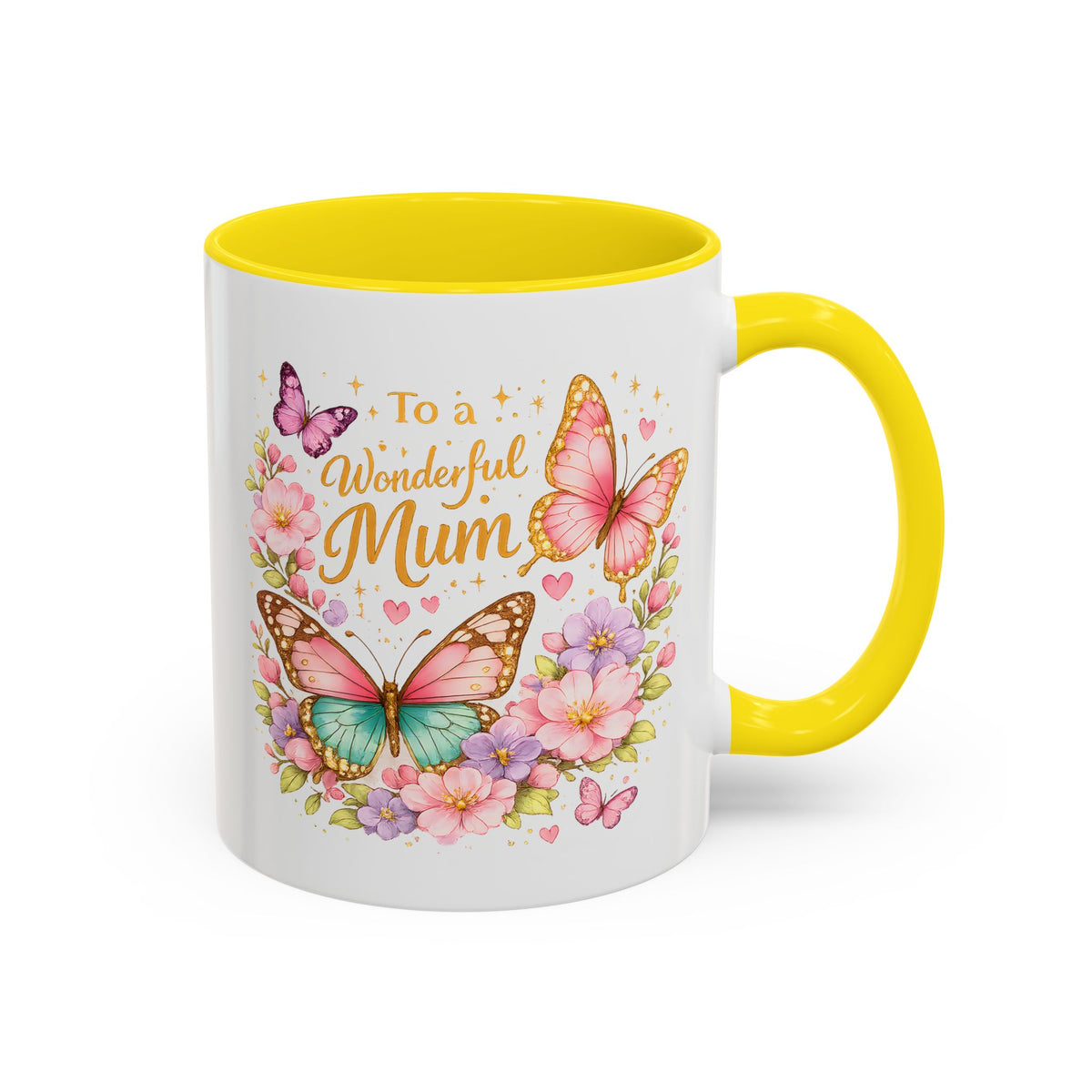 To My Wonderful Mum Butterfly Mug, Floral Mom Coffee Mug, Mother's Day Gift for Mum, Butterfly Coffee Cup, Mom Appreciation Gift