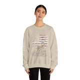 Personalized Hunting Sweatshirt, Custom Deer American Flag Pullover, Patriotic Outdoorsman Crewneck, Hunter Gift, Personalized Family Shirt
