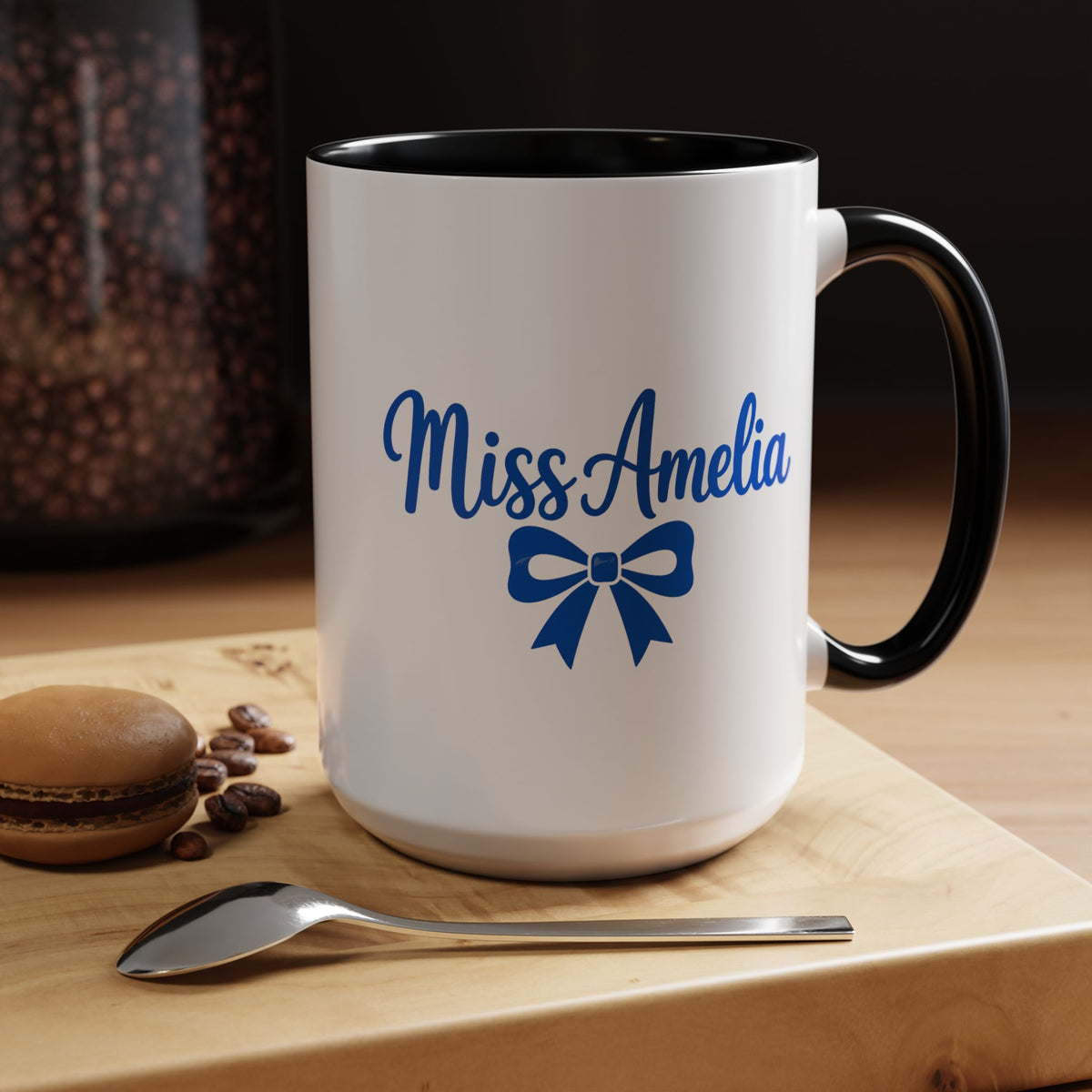Personalized Teacher Name Mug, Custom Teacher Coffee Mug with Bow Design, Teacher Appreciation Gift, Classroom Desk Mug for Educators