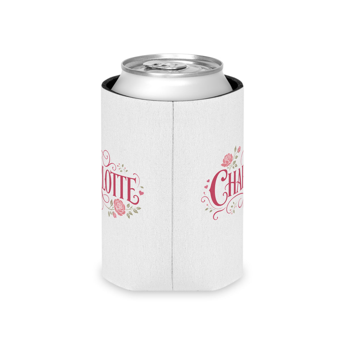 Personalized Name Can Cooler, Floral Drink Holder, Custom Beverage Sleeve, Rose Design, Birthday Gift for Her, Bridesmaid Gift, Summer Party