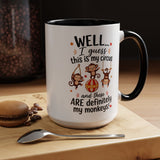Funny Mom Life Coffee Mug, This Is My Circus These Are My Monkeys Mug, Motherhood Humor Gift, Mom Coffee Cup for Busy Moms