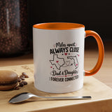 Long Distance Dad and Daughter Mug, Miles Apart Always Close Coffee Cup, Sentimental Father Gift from Daughter, Birthday Keepsake for Dad
