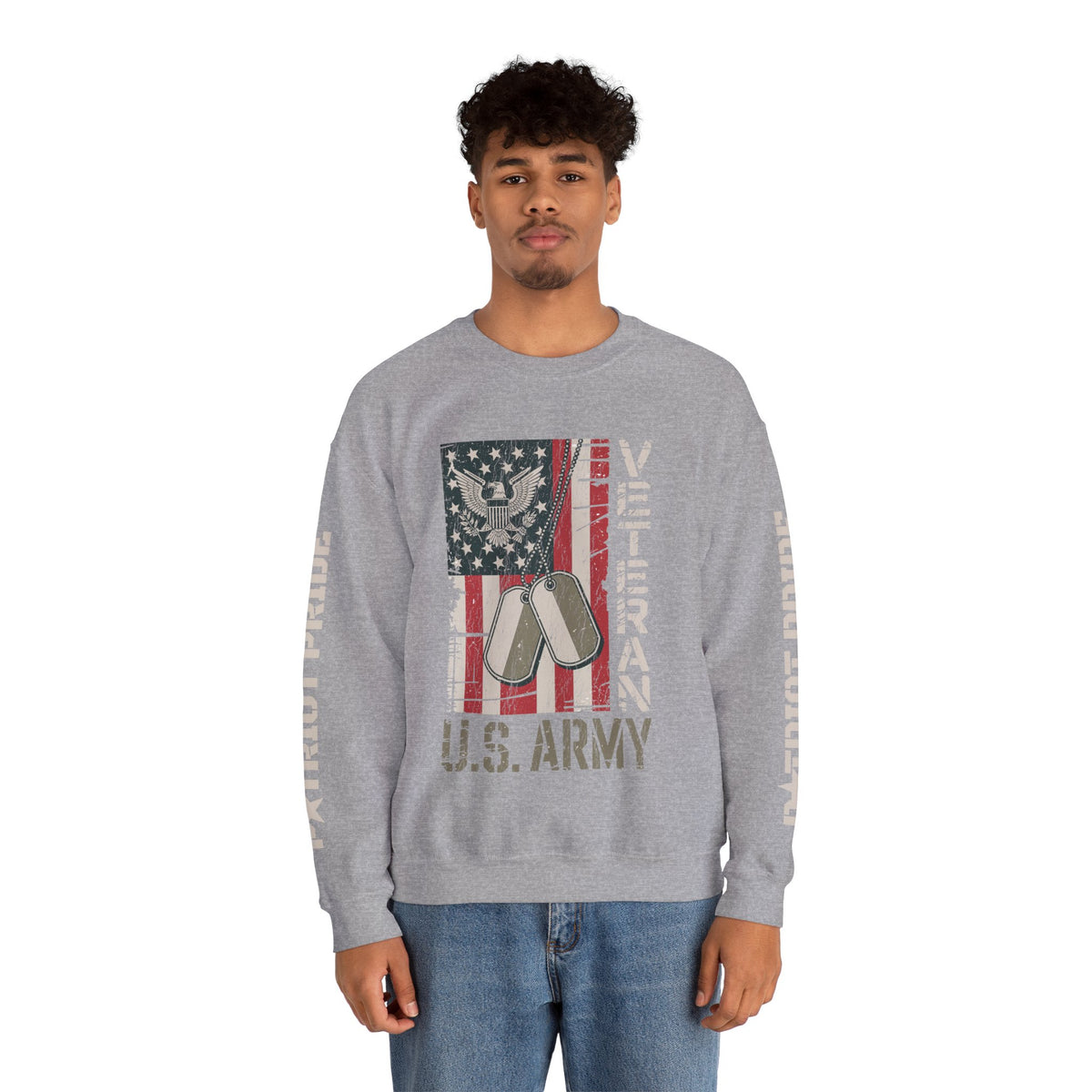 US Army Sweatshirt, Vintage Military Pullover, American Flag Army Top, Veteran Gift, Patriotic Military Clothing, Army Family Gift