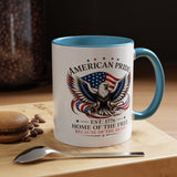 American Pride Eagle Mug, Patriotic Bald Eagle Coffee Mug, Home of the Free Because of the Brave Gift, USA Veteran Mug