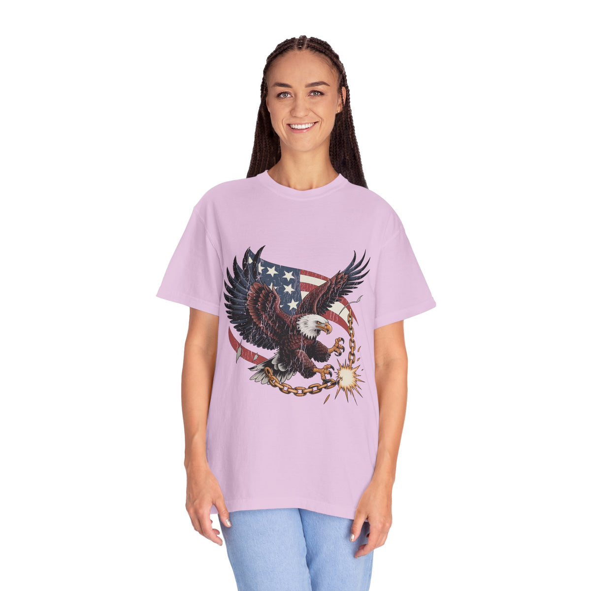 Patriotic Eagle Shirt, American Flag T Shirt, Bald Eagle Military Tee, Veteran Gift, USA Graphic Shirt, Fourth of July Patriotic Top