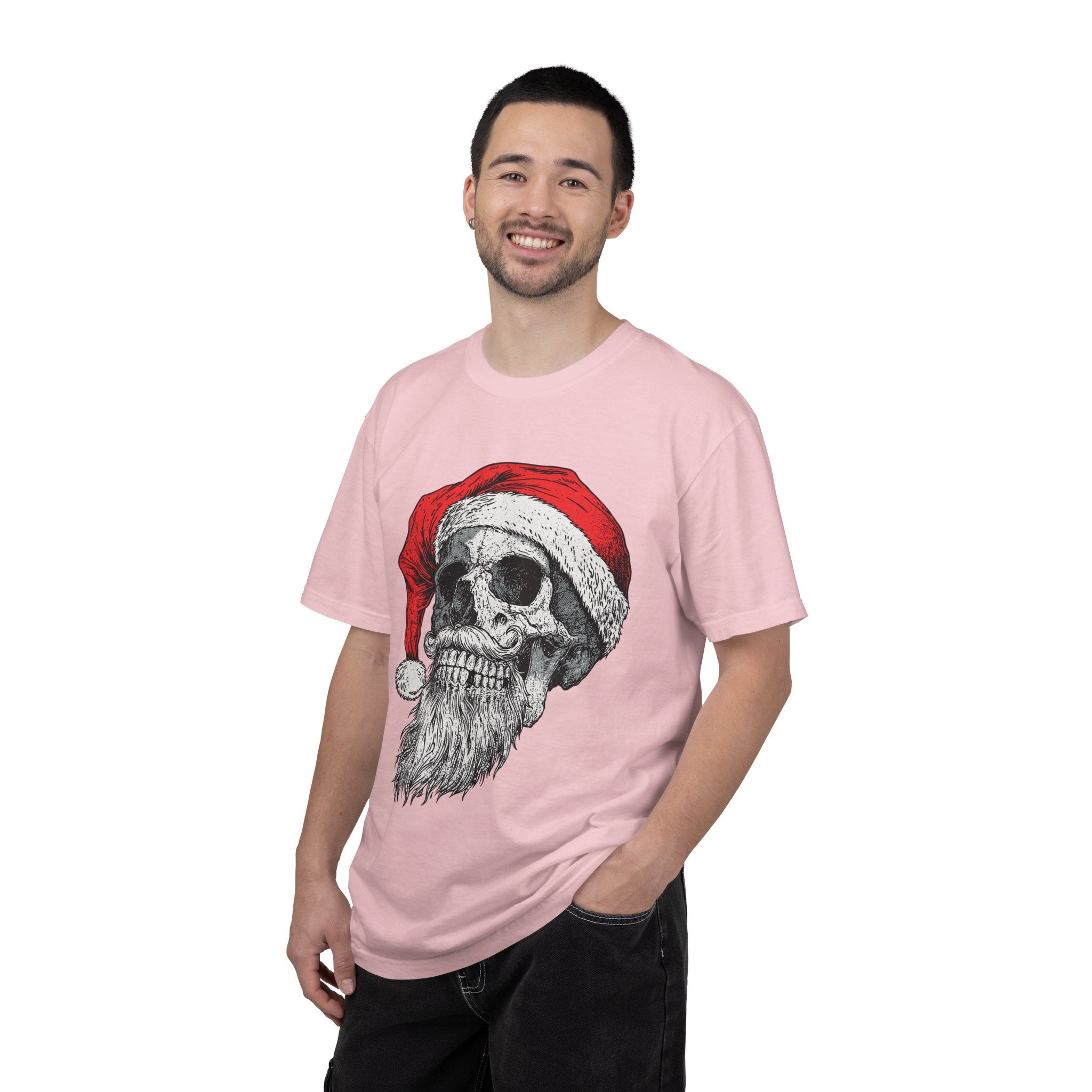 Skull Santa Shirt, Gothic Christmas T-Shirt, Creepy Holiday Skeleton Tee, Alternative Xmas Gift for Metalhead, Biker or Horror Fan