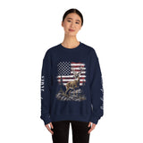 Personalized Hunting Sweatshirt, Custom Deer American Flag Pullover, Patriotic Outdoorsman Crewneck, Hunter Gift, Personalized Family Shirt