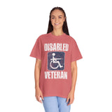 Disabled Veteran Shirt, Distressed Wheelchair and Rifle Graphic, Military Service Pride, Veterans Day Gift and Everyday Casual Wear