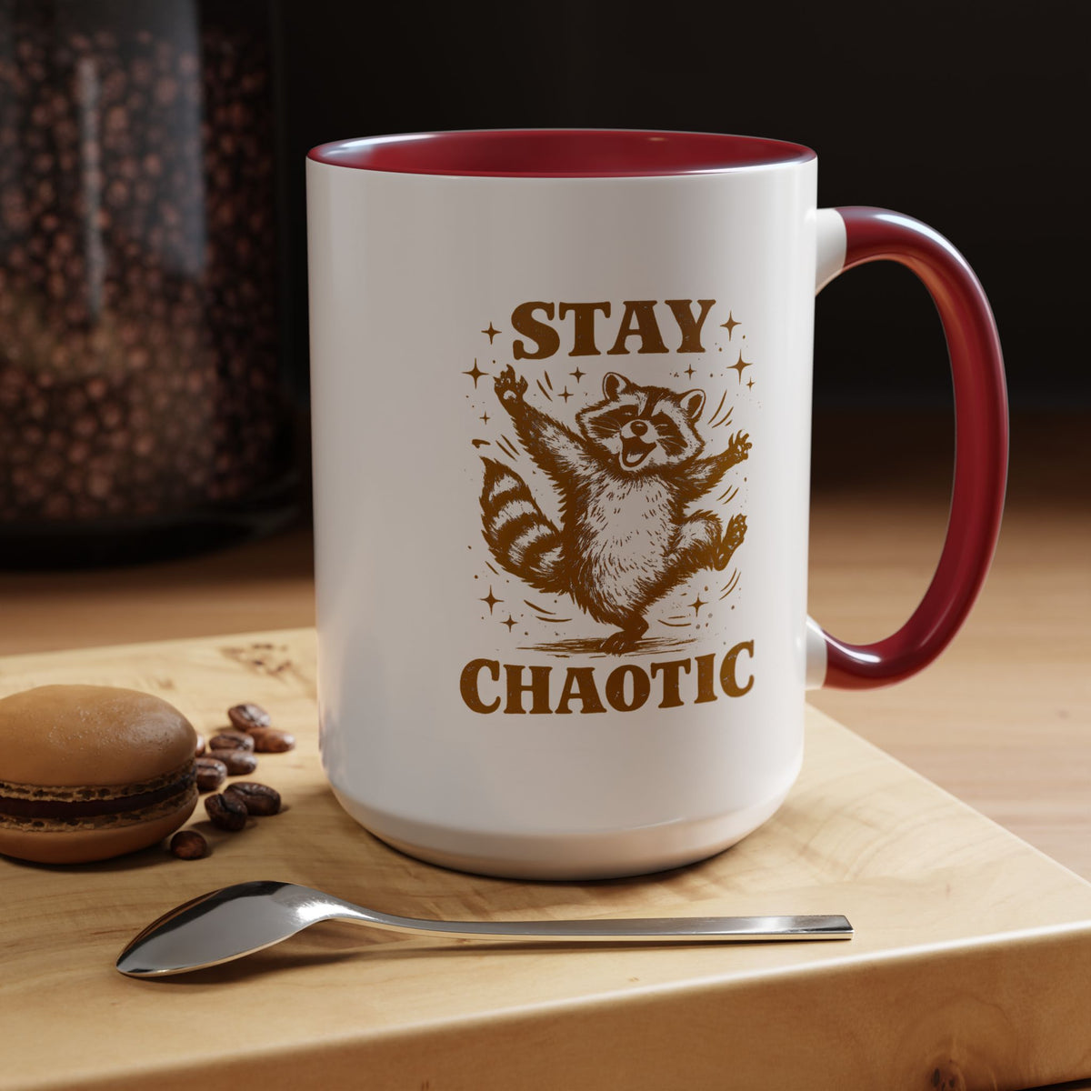 Stay Chaotic Raccoon Coffee Mug, Funny Trash Panda Mug, Chaotic Energy Gift, Cute Raccoon Coffee Cup, Meme Lover Present