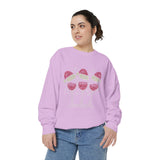 Christmas Wine Glass Sweatshirt, Rhinestone Style Santa Hat Crewneck, Sparkly Holiday Party Pullover, Wine Lover Gift for Girls Night
