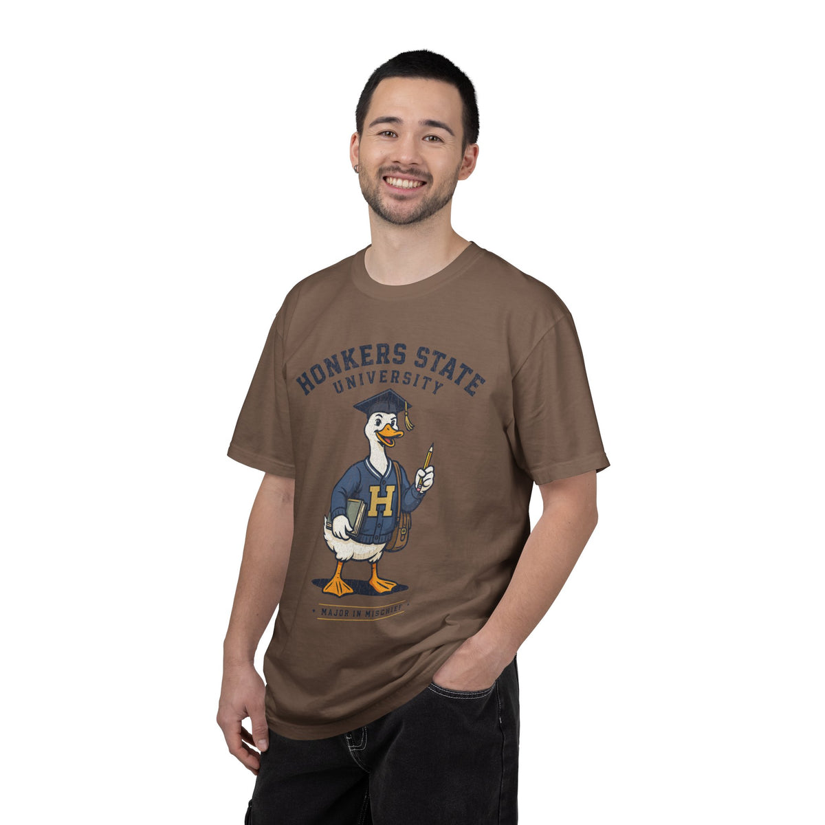 Honkers State University T-Shirt, Funny Goose Graduate Graphic Tee, Major in Mischief College Student Gift, Graduation Campus Shirt