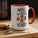 Funny Mom Life Coffee Mug, This Is My Circus These Are My Monkeys Mug, Motherhood Humor Gift, Mom Coffee Cup for Busy Moms