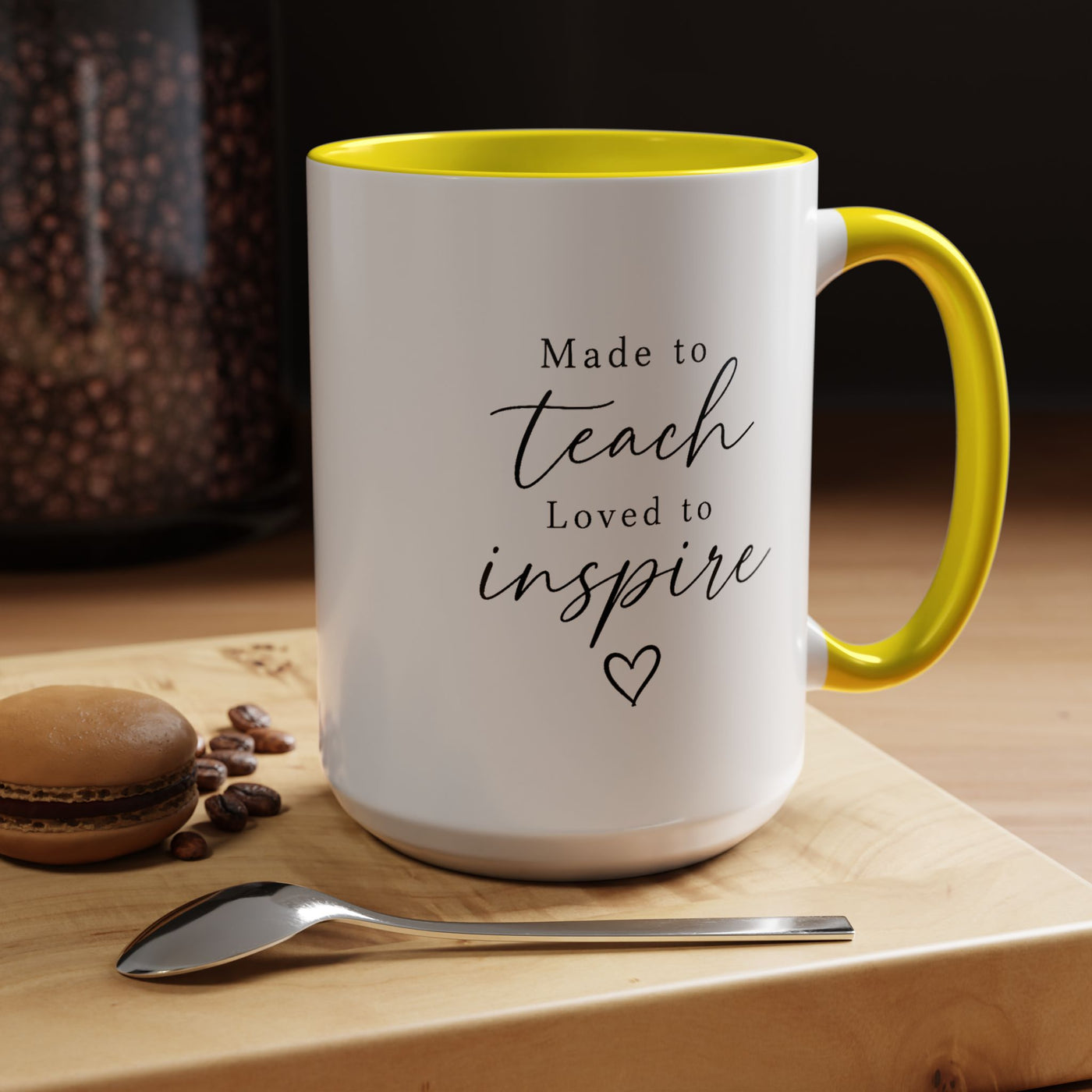 Made to Teach Loved to Inspire Mug, Inspirational Teacher Coffee Cup, Educator Appreciation Gift, End of Year Classroom Keepsake for Her