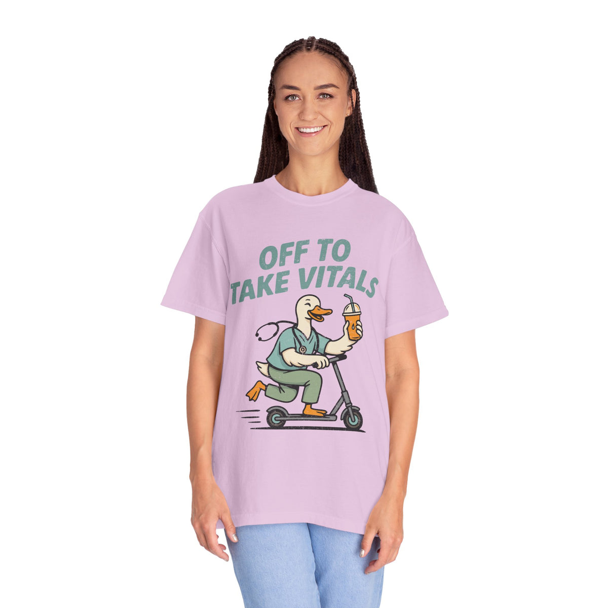 Funny Off To Take Vitals Comfort Colors Shirt, Duck Healthcare Worker Tee, Medical Humor Graphic T Shirt, Clinic Staff Gift