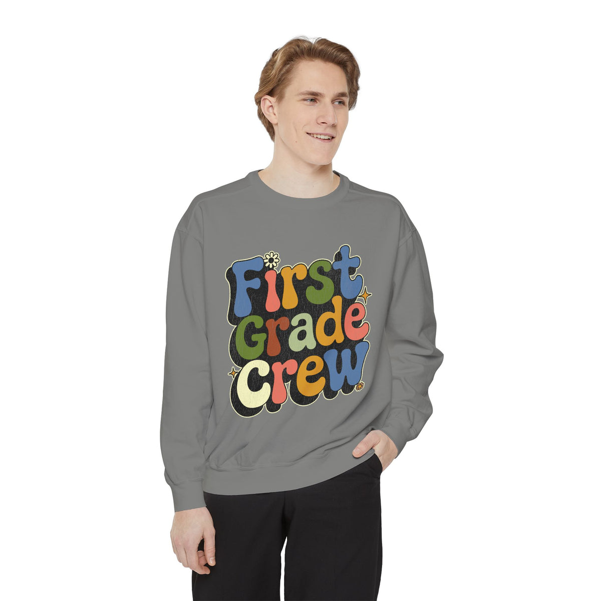 First Grade Crew Sweatshirt, Retro Teacher Team Crewneck, Elementary School Staff Gift, First Day Classroom Outfit, Grade One Team Pullover