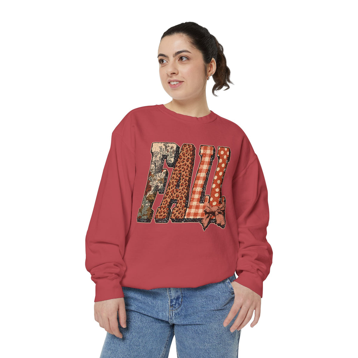 Patchwork Fall Sweatshirt, Floral Leopard Plaid Autumn Pullover, Coquette Bow Seasonal Gift for Women, Cozy Thanksgiving Outfit for Her