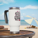 Funny Coffee Travel Mug, Good Morning Sarcastic Cup, Floral Stainless Steel Mug, Funny Gift for Her, Coworker Gift