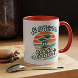 Christian Beach Lover Coffee Mug, Salt Water and God's Grace Mug, Coastal Faith Gift, Religious Ocean Lover Cup, Christian Gift
