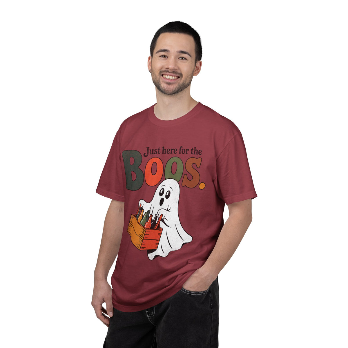 Funny Halloween Ghost Shirt, Where My Boos At Graphic Tee, Spooky Season Drinking Gift for Beer Lover, Fun Adult Costume Party Outfit