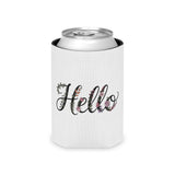 Floral Hello Can Cooler, Cute Beer Can Holder, Flower Drink Sleeve, Personalized Beverage Cozy, Summer Party Gift, Bridesmaid Gift for Her