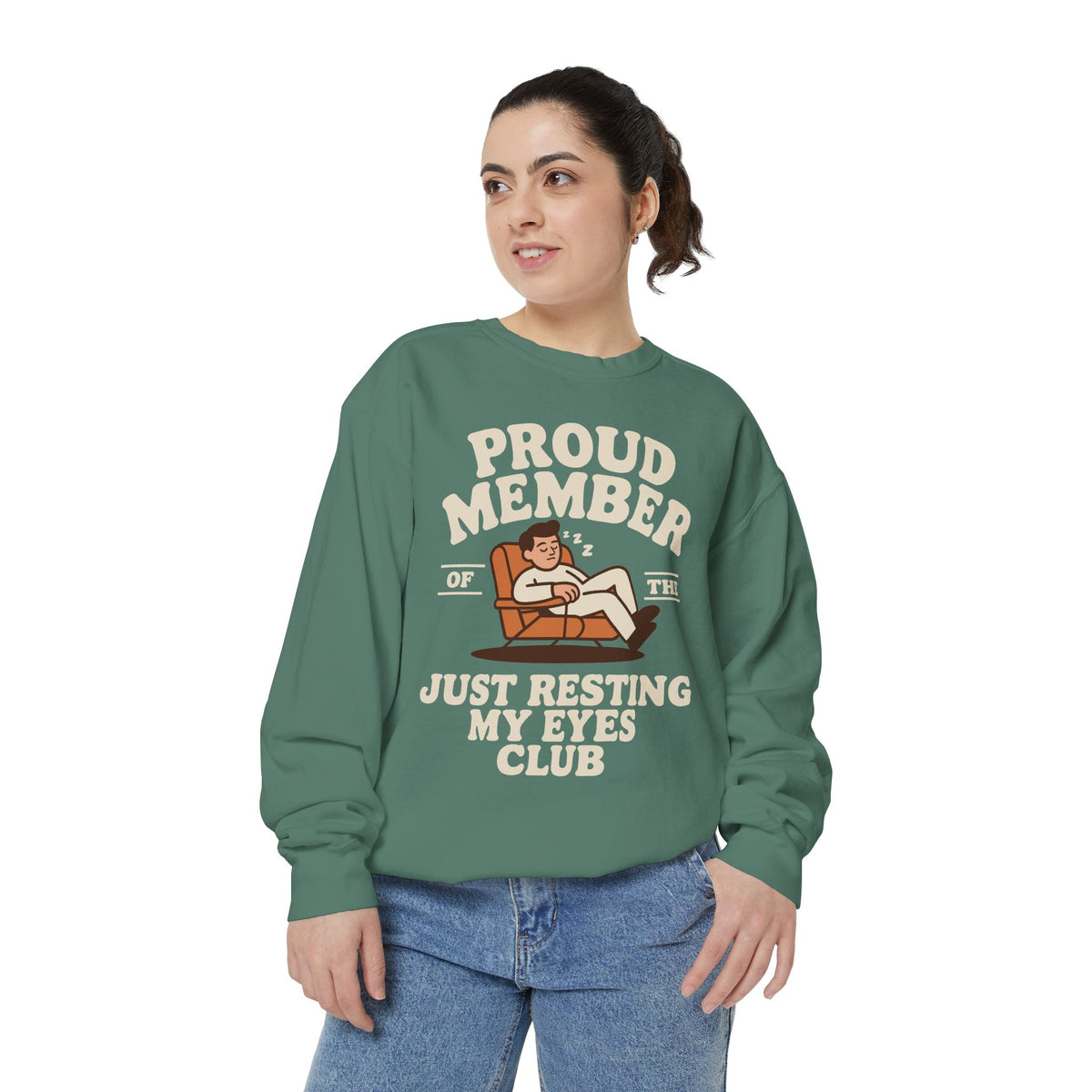 Funny Just Resting My Eyes Club Comfort Colors Sweatshirt, Tired Parent Crewneck, Sleep Lover Gift, Introvert Humor Pullover