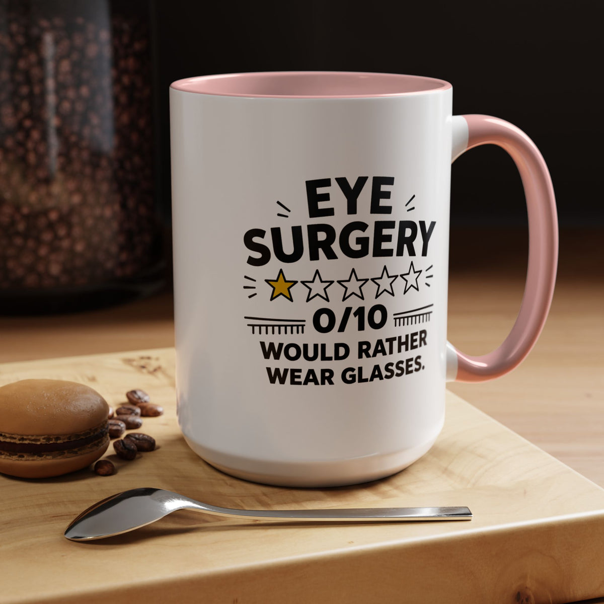 Funny Eye Surgery Mug, LASIK Recovery Gift, Eye Surgery Survivor Coffee Mug, Funny Glasses Lover Gift, Ophthalmology Humor Cup