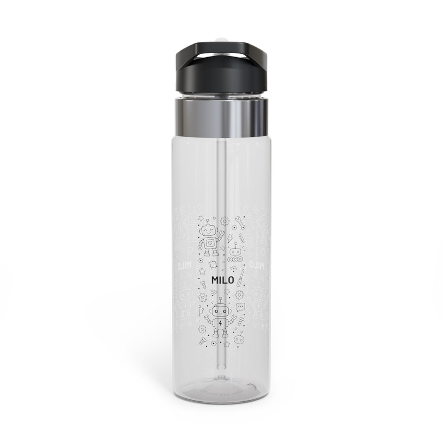 Personalized Kids Robot Water Bottle, Cute Tech Bottle for Boys, School Sports Bottle, STEM Gift, Birthday Gift for Robot Lovers