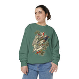 Winter Birds Graphic Sweatshirt, Vintage Woodland Pullover for Bird Lovers, Festive Nature Top, Cozy Christmas Gift for Birdwatchers