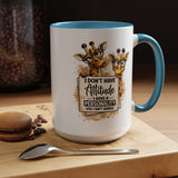 Funny Giraffe Coffee Mug, I Don't Have Attitude I Have A Personality You Can't Handle Mug, Sarcastic Animal Lover Gift