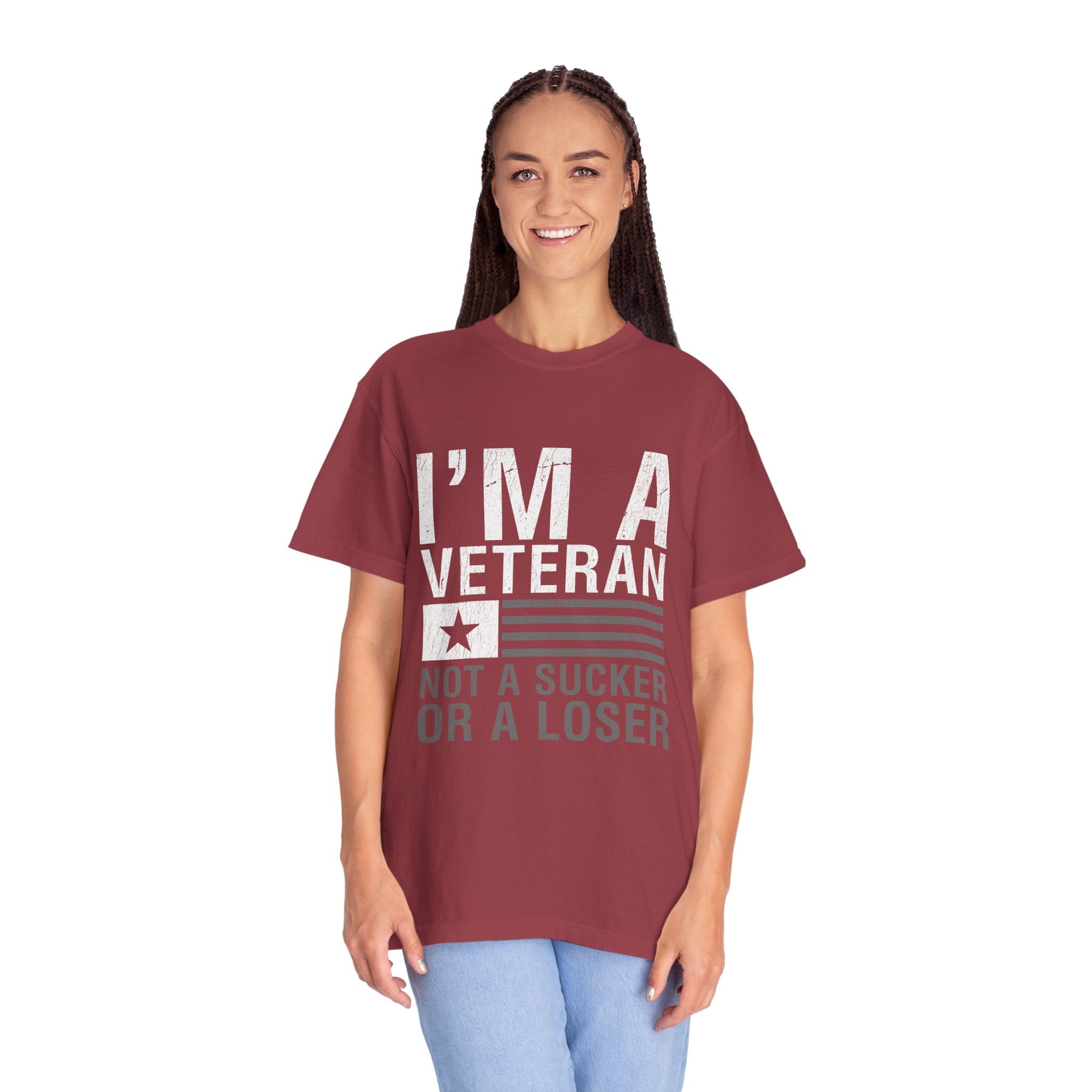 I'm a Veteran Not a Sucker or Loser Shirt, Bold Military T-Shirt, Patriotic Gift for Veteran, Veterans Day Tee, Retired Soldier Apparel